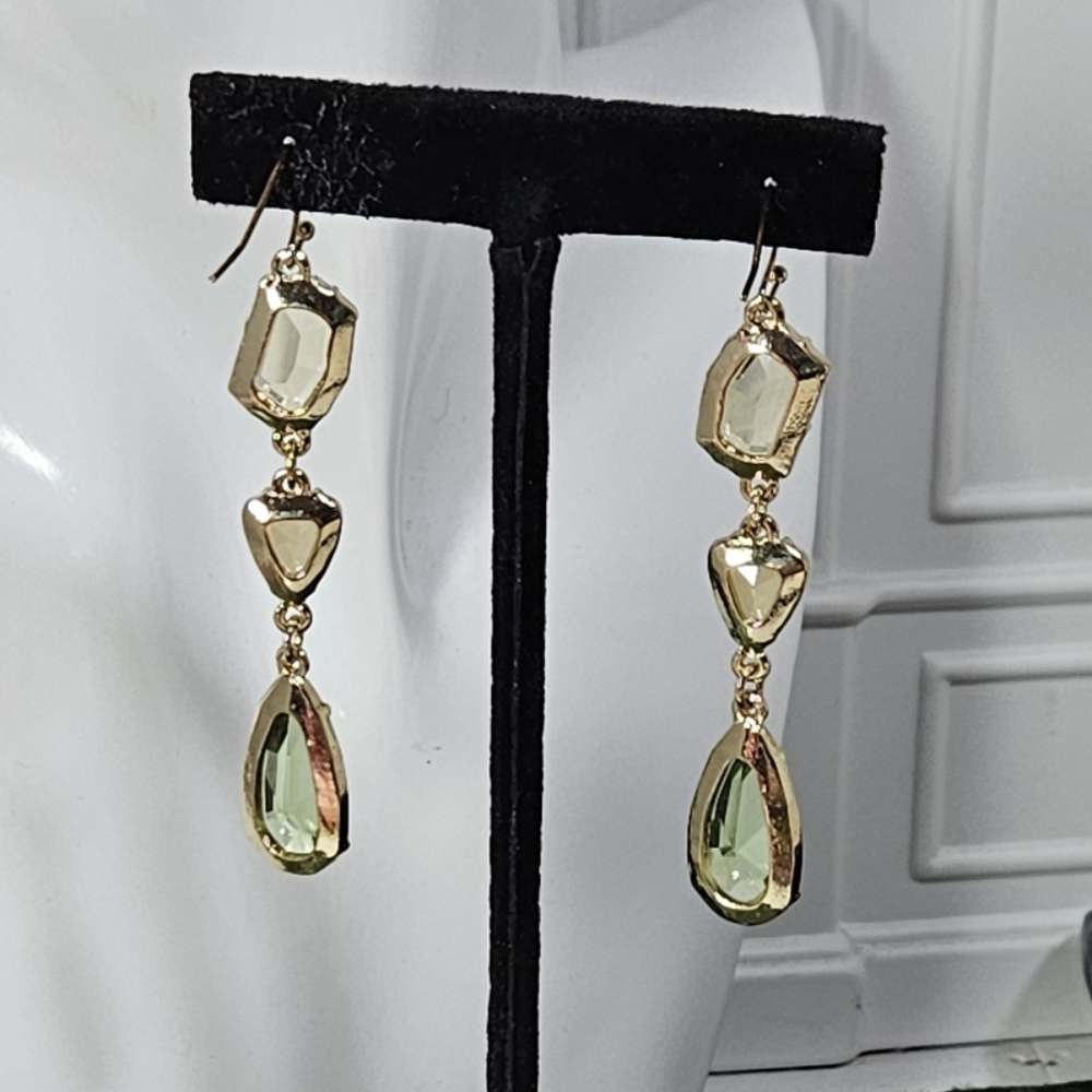 Stella & Dot Pippa Triple Drop Crystal Glass Earrings - Picture 5 of 6